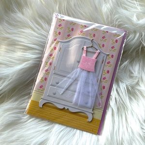 Hallmark tulle pink and white dress happy birthday greeting card